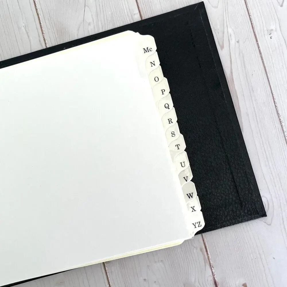 Vintage Black Hardcover 4-Ring Ledger Binder with Dividers and 84 Ledger Pages
